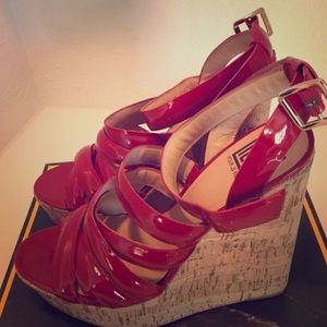 Fabulous Strappy Red Patent Wedges